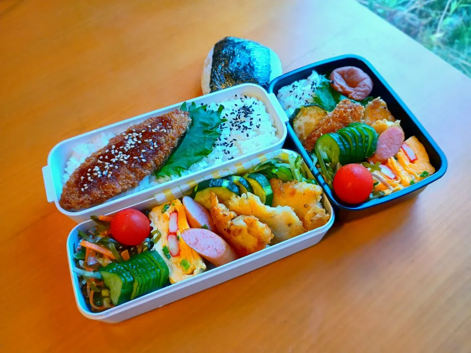 次男・私弁当&おにぎり|tamagomagomagoさん
