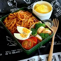 高1男子お弁当　スパゲッティミートソース🍝|kaeさん