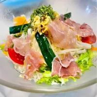 妻作。冷やしサラダうどん|ぎんさん