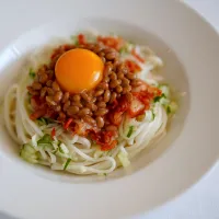 納豆キムチうどん|てつやさん